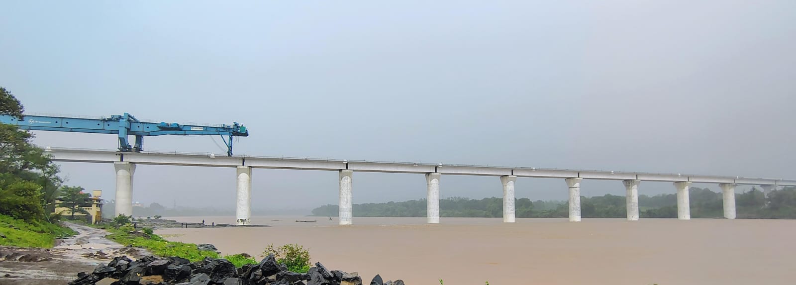 Completion of River Bridge on Daman Ganga River for Mumbai-Ahmedabad Bullet Train Corridor